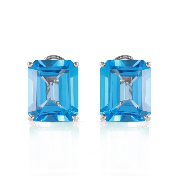 #FRENCH CLIPS #EARRING WITH #NATURAL BLUE #TOPAZ - Picture 2 of 6